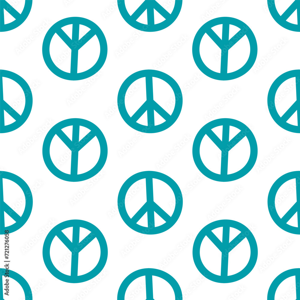 Seamless pattern with blue big peace symbols. Seamless pattern with blue big peace symbols.
