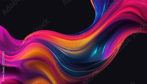 A colorful abstract painting with a black background