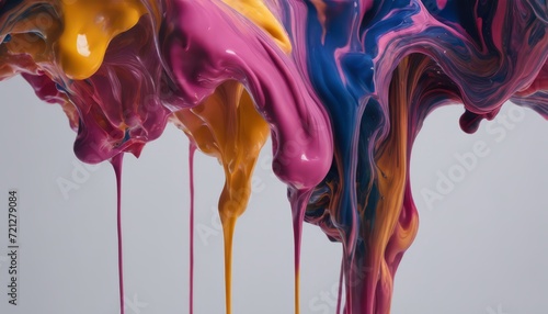 A colorful and abstract painting of a splash of paint