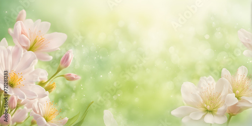 Spring background with flowers, soft light, gentle tones © Valerii