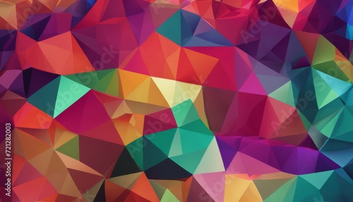 Colorful abstract art with triangles and squares