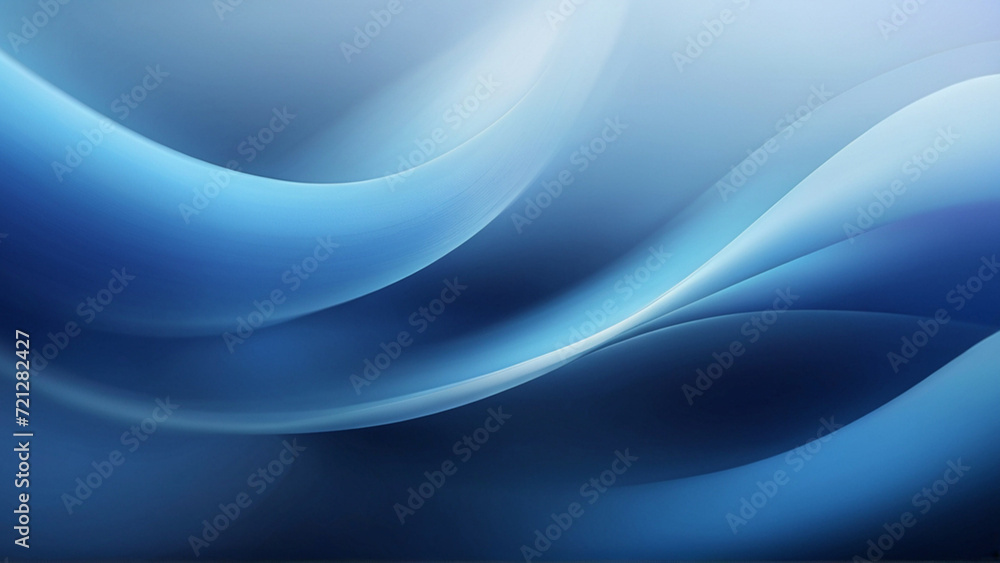 Naklejka premium Flowing Blue Waves: A Smooth and Futuristic Abstract Background with Energy and Motion, Featuring Waves, Lines, and Fractal Patterns in Blue Hues