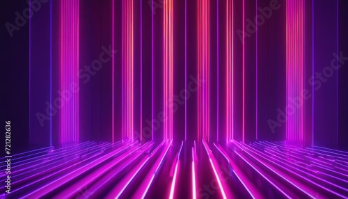 A purple and pink neon light display