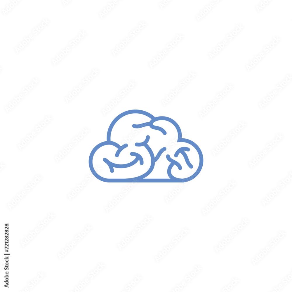 Cloud brain logo vector. Cloud Brain flat outline style logo template Cloud brain logo vector. Cloud Brain flat outline style logo template
