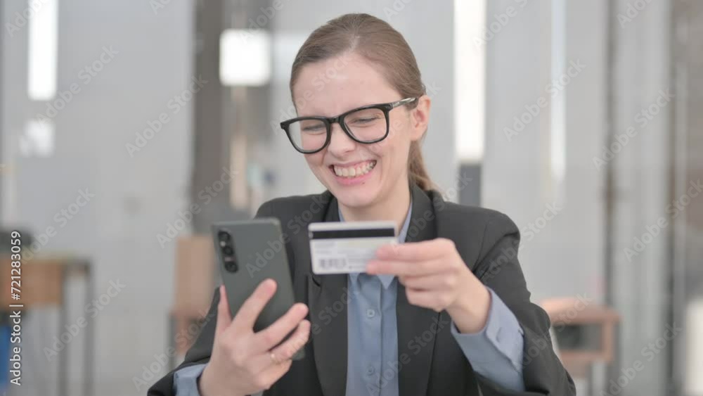 Portrait of Young Businesswoman Enjoying Online Shopping Portrait of Young Businesswoman Enjoying Online Shopping