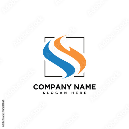 Free Download Creative letter S fire water icon symbol logo design concept flat style - GFXLoad
