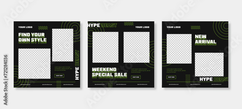 Digital marketing banner for social media post template. Trendy fashion social media post template