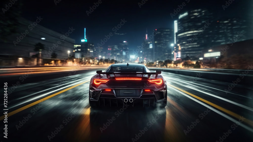 Adrenaline-Fueled Street Racing Car Video Game Gameplay. Generative AI.