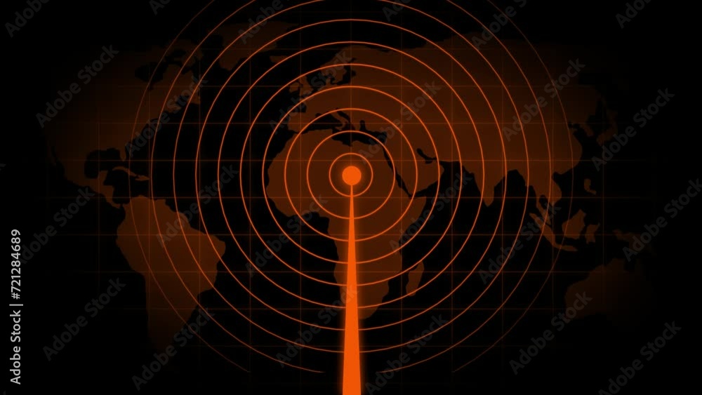 A white color radio waves animation background.loop out concept. A white color radio waves animation background.loop out concept.