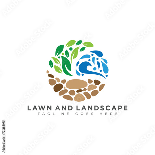 Landscape logo for lawn or gardening logo