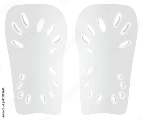 White soccer shin pads. vector