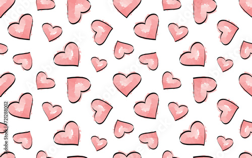 seamless pattern. hearts. a pattern for packaging, textiles, and wrappers. beautiful style . love. A romantic. a red heart. doodle. with a colored background. background.