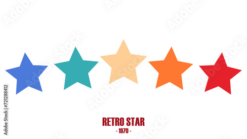 Retro 5 star icon. Customer feedback concept. Vector 5 token points stars rating review. Quality shape design. Vector five stars.