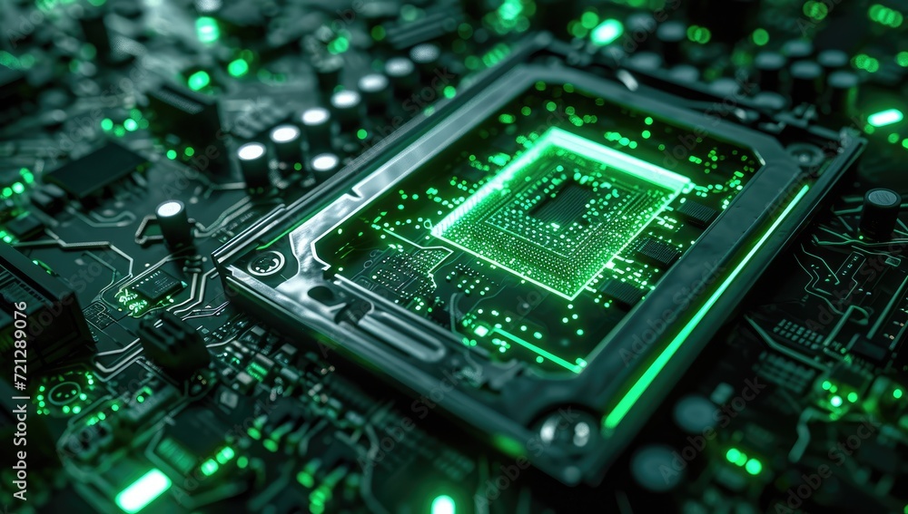 An electronic circuit board serves as the backdrop, symbolizing central computer processors within the realm of technology. An electronic circuit board serves as the backdrop, symbolizing central computer processors within the realm of technology.