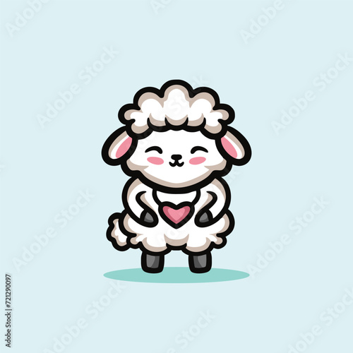 Cute Sheep Cartoon Mascot Animal Vector Logo Design illustration