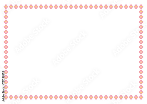 Vector  Flower frame with space for your text or photo. Decorative Floral border frame.