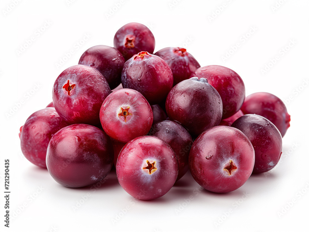 Cranberries isolated on white background