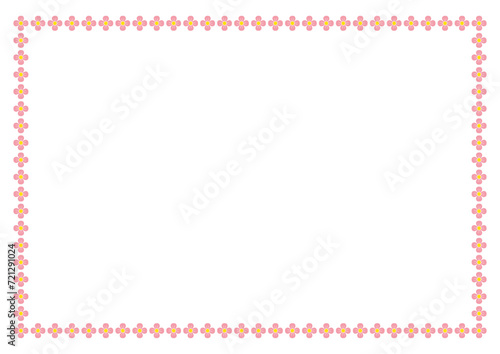 Vector  Flower frame with space for your text or photo. Decorative Floral border frame.