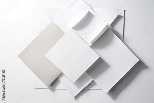 Clean off-white squares background wallpaper banner. Elegant minimalist 3d illustration.