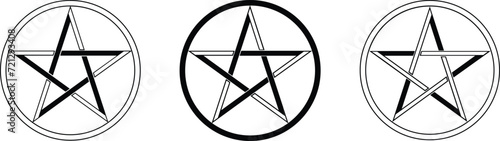 Vector Pentacle Sign. Pentagram Icon. Esoteric Symbol. photo