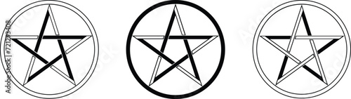 Vector Pentacle Sign. Pentagram Icon. Esoteric Symbol.