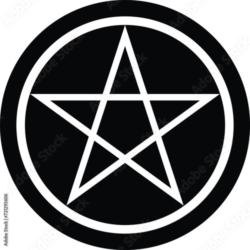 Simple pentagram icon. Premium symbol in stroke style. Design of pentagram icon. Vector illustration.