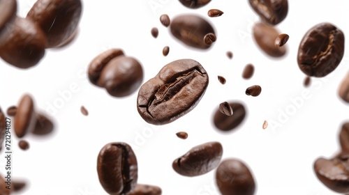 Aromatic Palette Exploring the Rich World of Ground Coffee Beans and Coffee Beans Background © Paulius