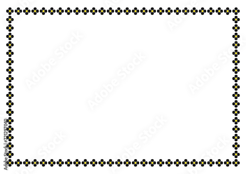 Vector Flower frame with space for your text or photo. Decorative Floral border frame.