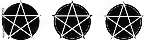 Five-pointed star, pentagram icon color white