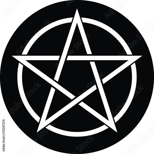 Simple pentagram icon. Premium symbol in stroke style. Design of pentagram icon. Vector illustration. photo