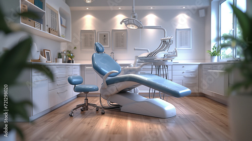 Dental clinic and dental care by dentists In a clean, modern white room