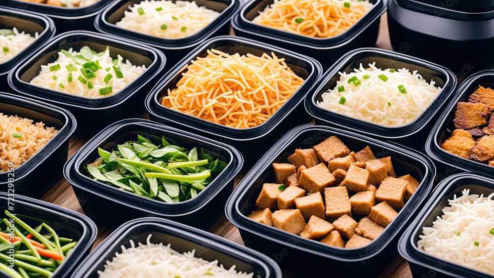 Food in lunch boxes, delicious food for your table for advertising Food in lunch boxes, delicious food for your table for advertising