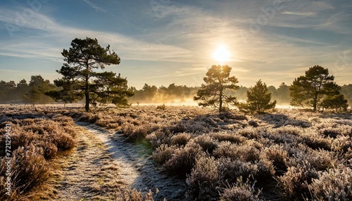 winterliche Heide im Morgengrauen photo