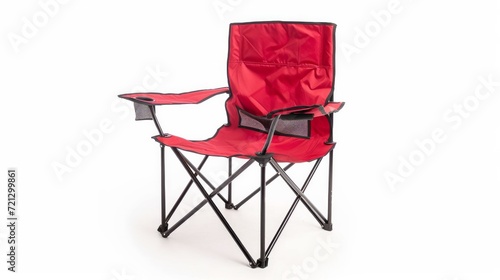 folding camp chair isolated on white background