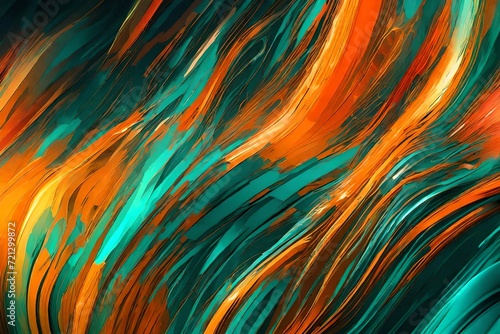 4K Abstract wallpaper colorful design  shapes and textures  colored background  teal and orange colores
