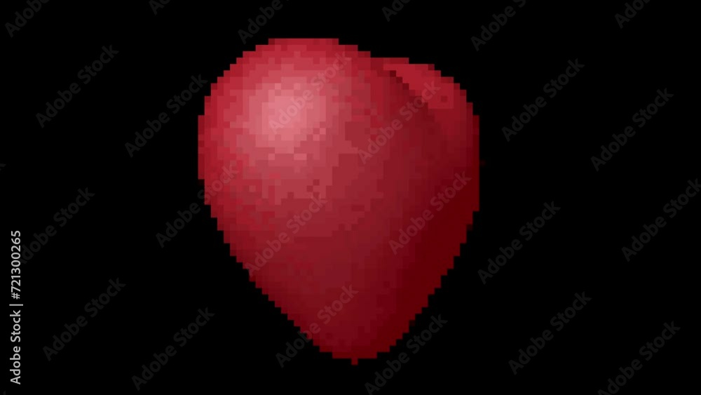 3d heart rotation animation. animation, shiny and glitter hearts, pixel ...