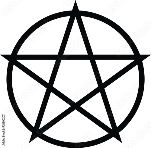 black pentagram basic simple shape isolated on white background