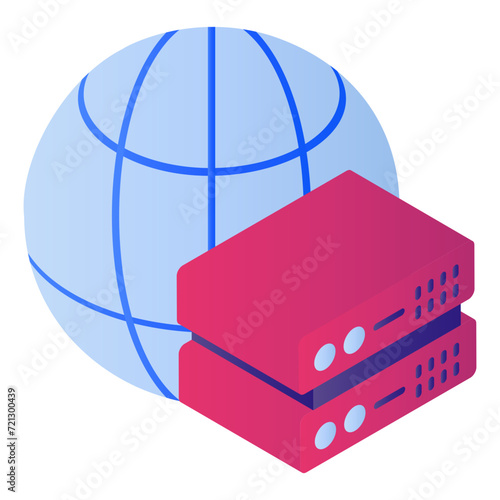 Regional CDN Proxy Server isometric Concept, Data Center Location stock illustration, Content Delivery Network Vector Icon Design, Cloud computing and Web hosting services Symbol, Server Global Locate