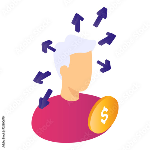 Potential Client Avatar isometric Concept, Customer Sales Representative Vector Icon Design, Cloud computing and Internet hosting services Symbol, Customer Avatar stock illustration, Paid Tech Support