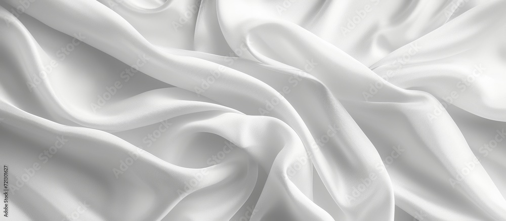 Obraz premium Wavy White Fabric Texture Background: A Captivating Composition of Wavy, White Fabric with a Delightful Texture as a Background