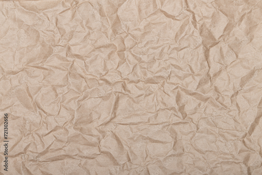 Fototapeta premium Brown wrinkle recycle paper background, Brown Craft crumpled paper, cardboard background.