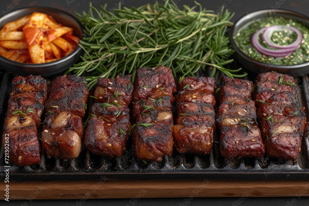 Delicious grilled meat with vegetables professional advertising food photography Delicious grilled meat with vegetables professional advertising food photography