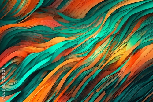 4K Abstract wallpaper colorful design, shapes and textures, colored background, teal and orange colores