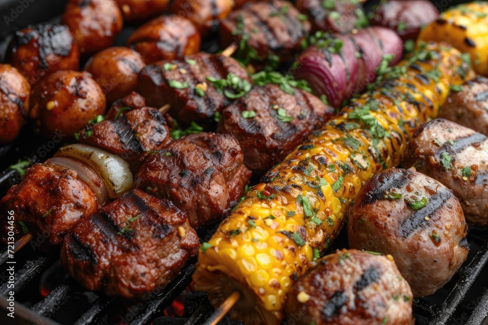 Delicious grilled meat with vegetables professional advertising food photography Delicious grilled meat with vegetables professional advertising food photography