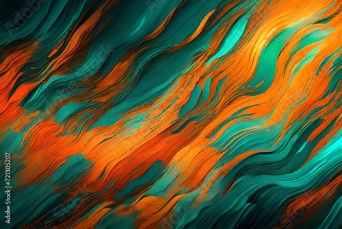4K Abstract wallpaper colorful design, shapes and textures, colored background, teal and orange colores