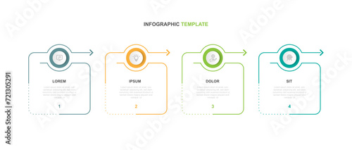 Design template infographic vector element with 4 step line process suitable for web presentation and business information