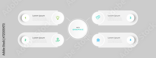 Modern design template infographic vector element with diagram concept and 4 step line process suitable for web presentation and business information
