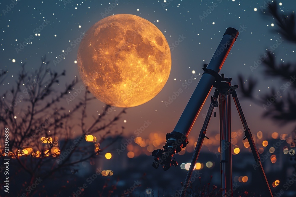A surprise rooftop stargazing experience with a telescope for an astronomical night A surprise rooftop stargazing experience with a telescope for an astronomical night