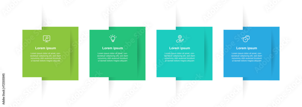 Design template infographic vector element with paper style and 4 step process