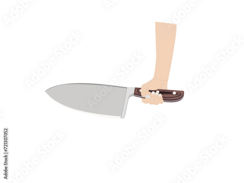 Kitchen knife on white background.